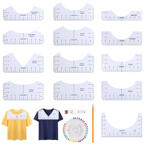 16 Stück T-Shirt Ausrichtungslineal Set