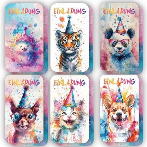 ZELAITE 12 Einladungskarten Kindergeburtstag Jungs