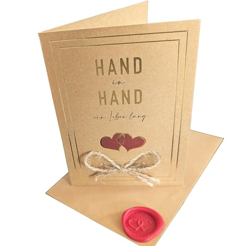 the lazy panda card company Natürliche Hochzeitskarte mit echter Juteschleife