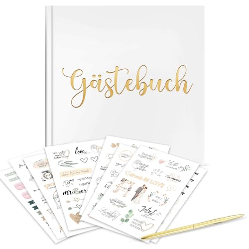 Hochzeitsgästebuch mit Stickern & Stift