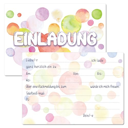BIROYAL Einladungen mit Aquarell Luftballon Design