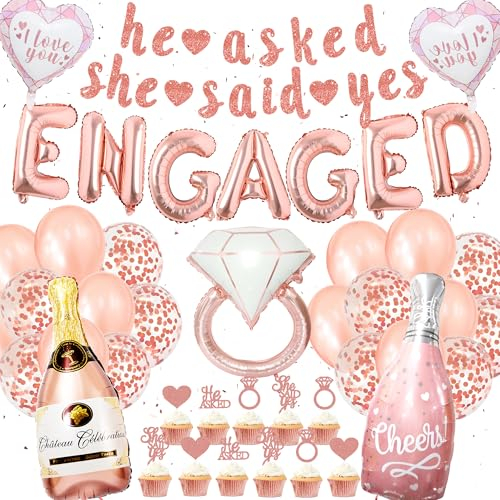 Xietaea Roségold Verlobung Deko Set