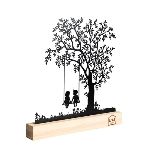 UNUS Deko-Baum Aufsteller, Kinder auf der Schaukel