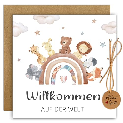 O'meFun Karte Geburt Geldgeschenk Geburt mit Umschlag