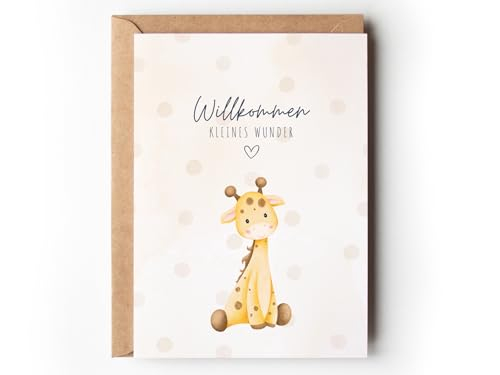 Glückwunschkarte zur Geburt Baby Giraffe geschlechtsneutral