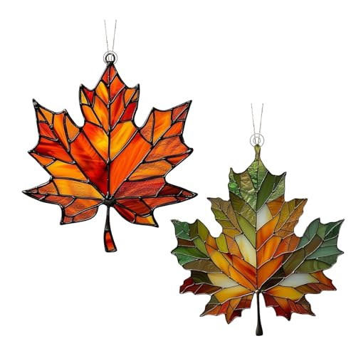 2 Stück Herbstdeko Hängend, Herbstblätter Wandkunst