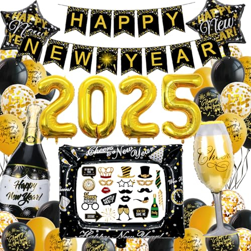 Silvester Deko 2025 XXL Dekoration Set