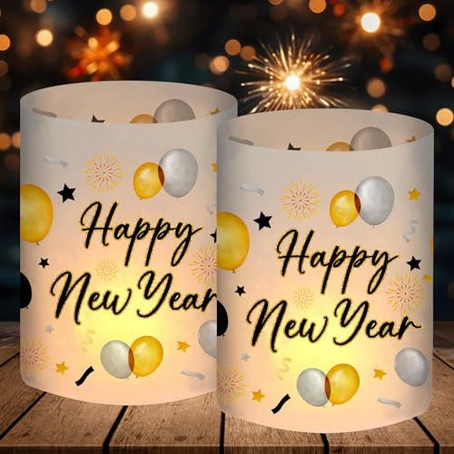 BOYATONG Windlicht Tischdeko Silvester