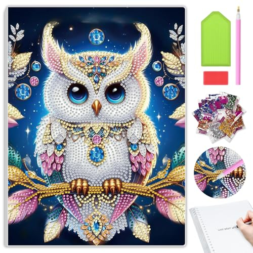 MAXBYE DIY Diamond Painting Notizbuch Niedliche Eule
