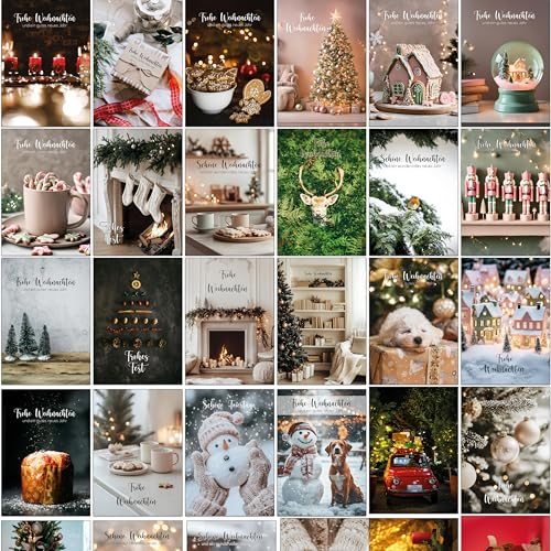Weihnachtskarten mit Umschlag Set 30 - the lazy panda card company