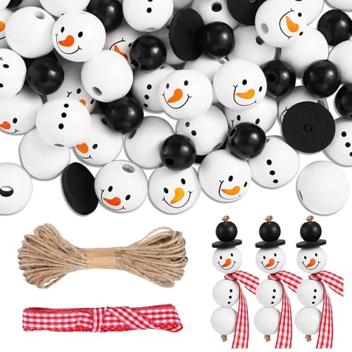 Athem Schneemann Holzperlen
