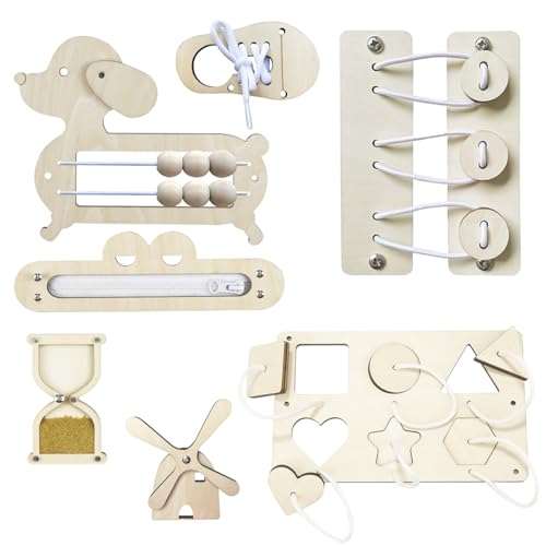 7 Stück Montessori Spielzeug Busy Board Zubehör