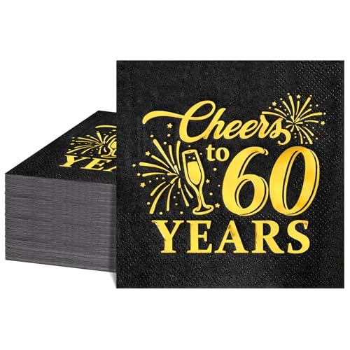 NatNarr 50 Stück Servietten 60. Geburtstag