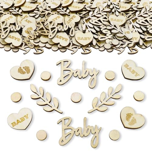 ParPix 100 Stück Holz Babyparty Deko Konfetti