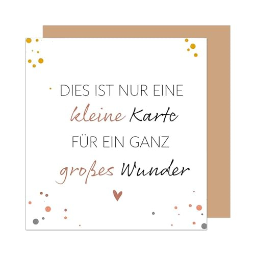 Edition Seidel Premium quadratische Glückwunschkarte zur Geburt mit Umschlag