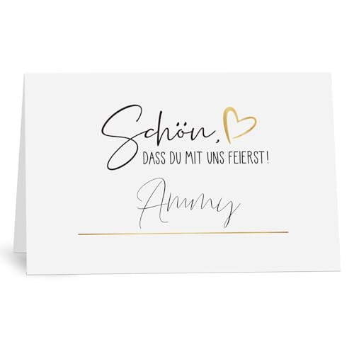 MEJOSER 50 Stück Tischkarten Geburtstag Hochzeit