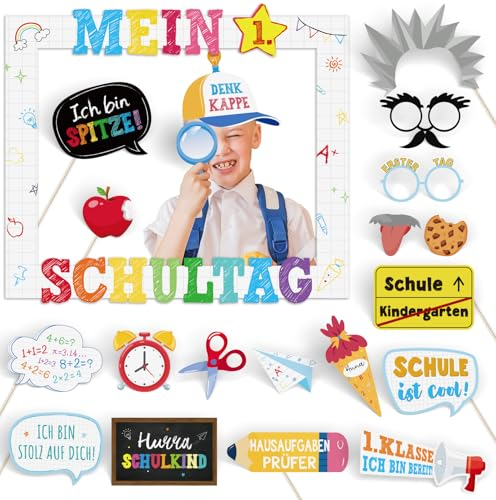 BETESSIN Fotobox Accessoires Einschulung