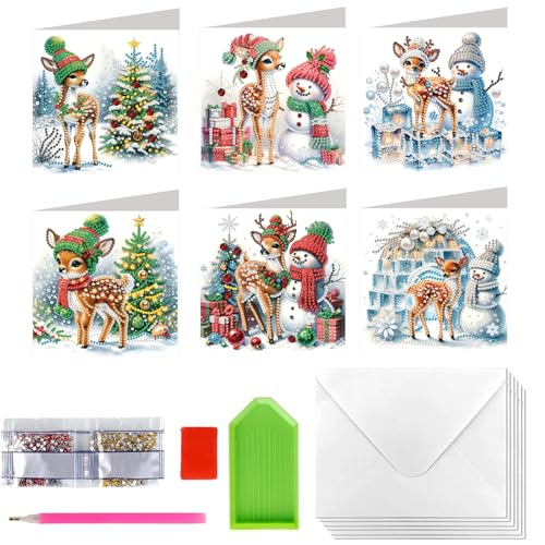 Diamond Painting Weihnachts Karten 6 Stück