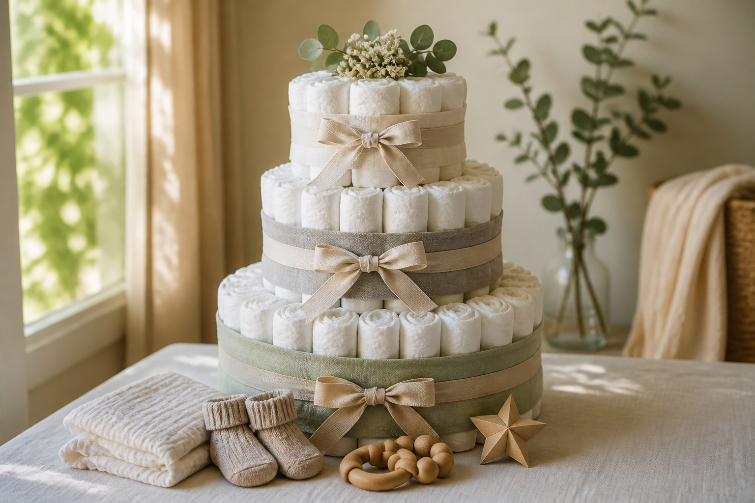 Windeltorte als DIY-Geschenk für die Babyparty