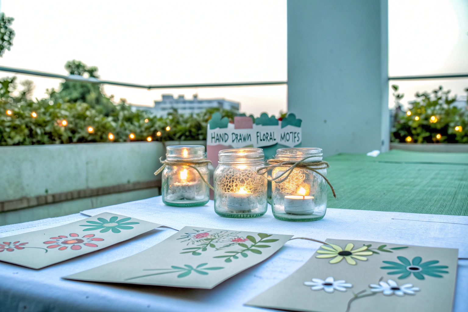 DIY-Dekorationen bei Tageslicht