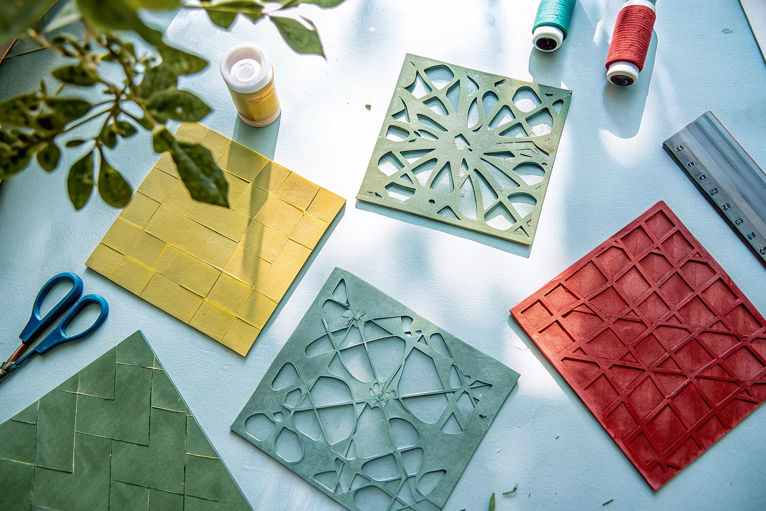 Verschiedene Arten von Recyclingkarton in bunten Farben, ideal für kreative Projekte. Recyclingkarton für kreative Projekte