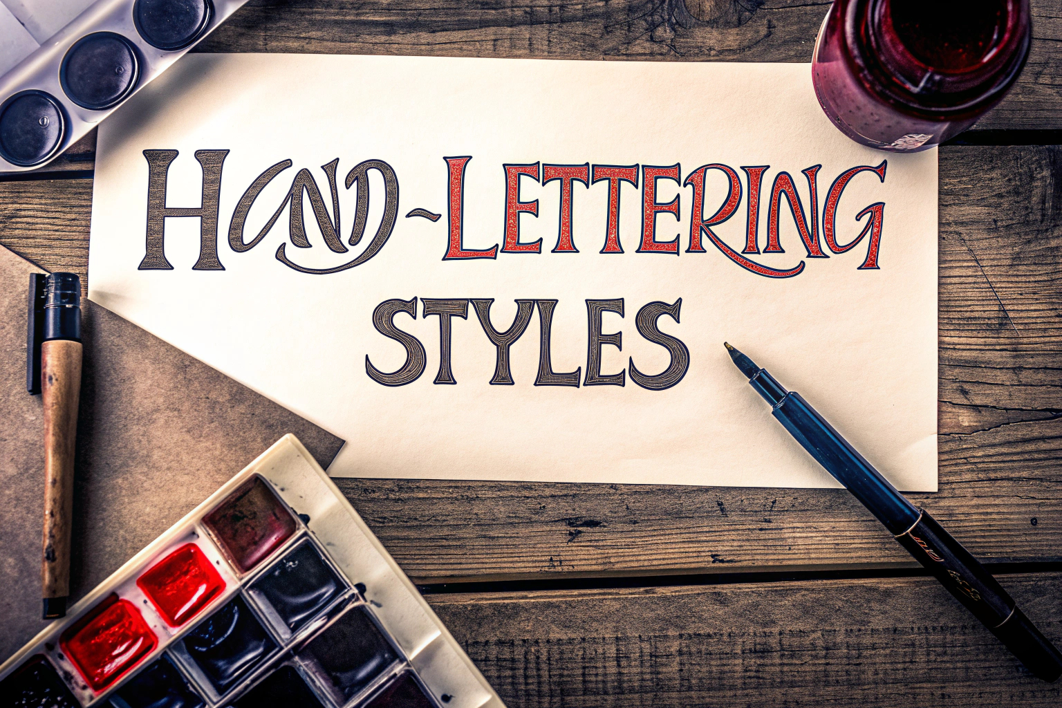 Verschiedene Handlettering-Stile
