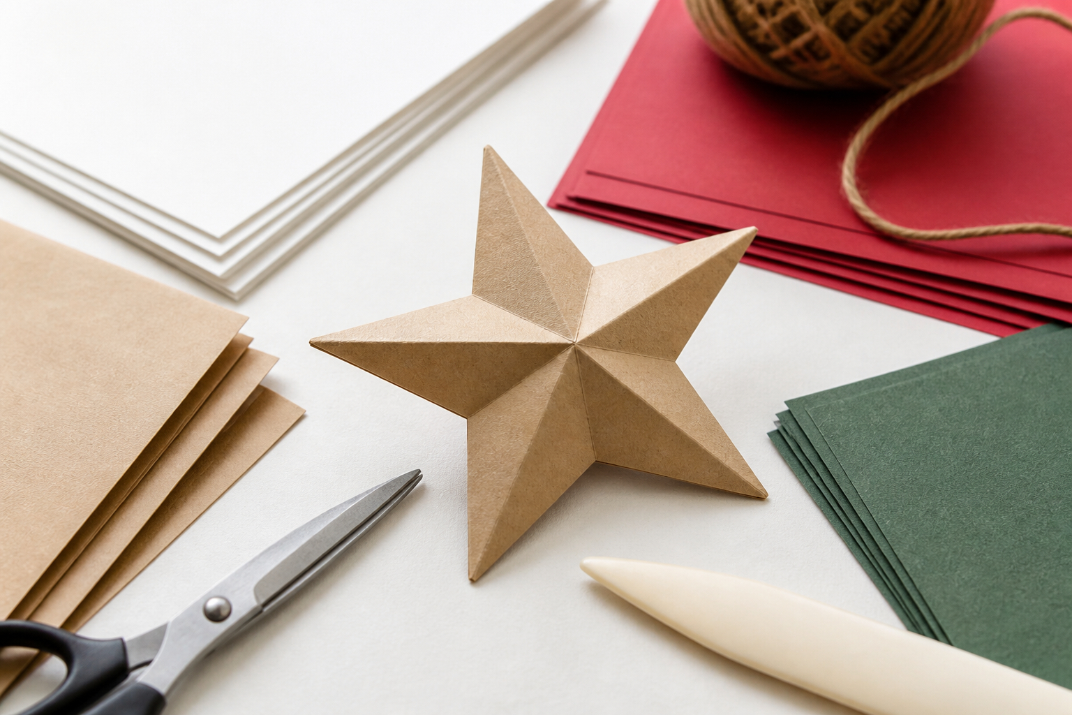 Papierauswahl für minimalistische Weihnachtsbasteleien
