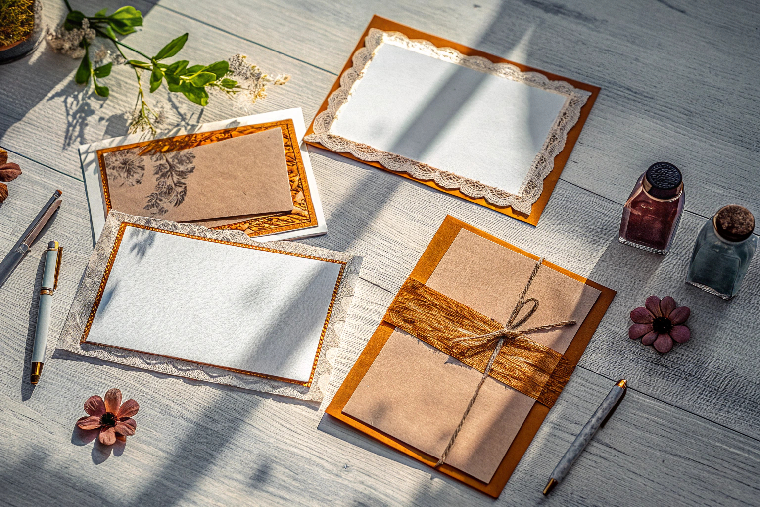 Verschiedene Tischkarten-Designs
