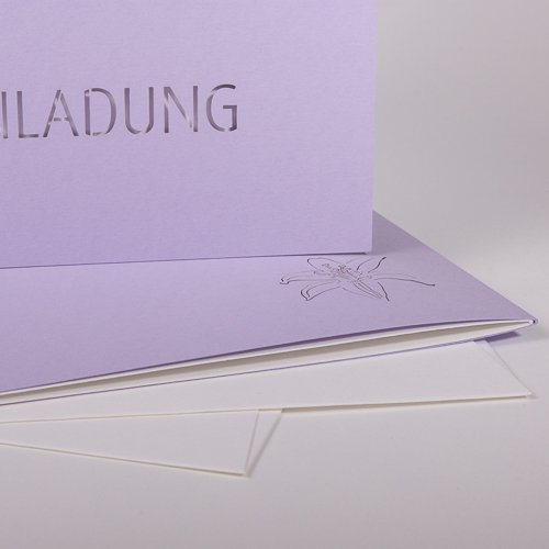 Einladungskarte "Lilie" mit Einleger und Kuvert