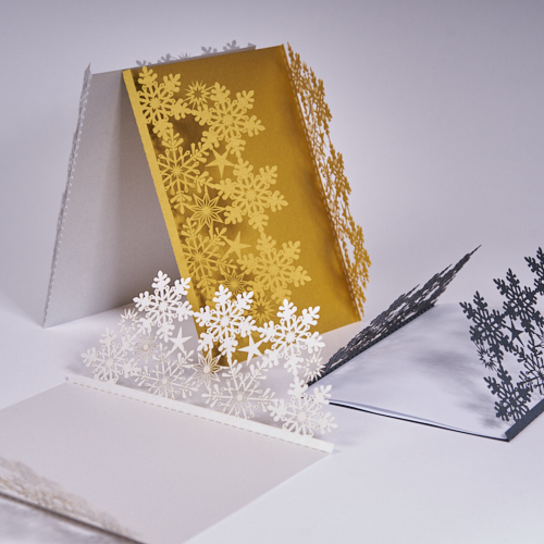 Weihnachtskarte "Schneeflocken" - Altarfalz