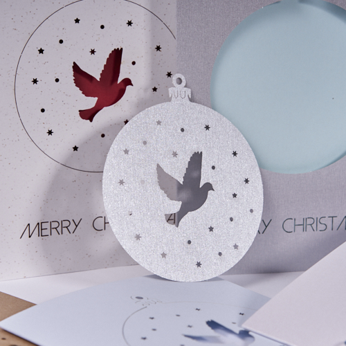 Weihnachtskarte "Taube am Sternenhimmel"