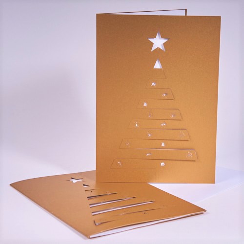 "Weihnachtsbaum mit Kniff" mit Einleger und Kuvert