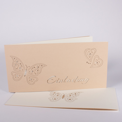 Einladungskarte "Schmetterling" mit Einleger und Kuvert
