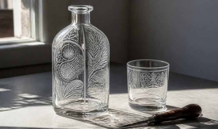 Glas gravieren lernen: Muster auf Flaschen und Gläsern