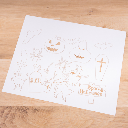 Bastelbogen "Spooky Halloween" zum Malen & Gestalten
