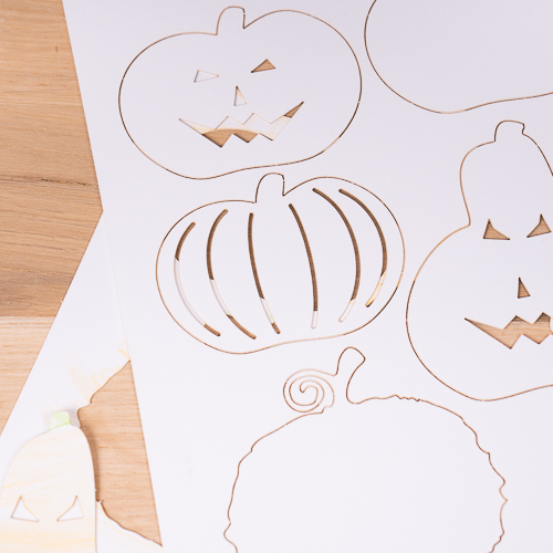 Bastelbogen "Spooky Pumpkins" zum Malen & Gestalten