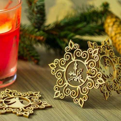 Holz-Ornamentsterne klein