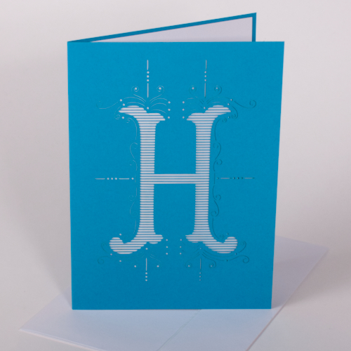 Karte "H" mit Einleger und Kuvert