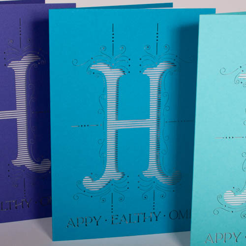 Karte "Happy Healthy Home" mit Einleger und Kuvert