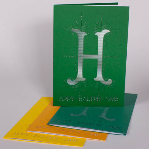 Karte "Happy Healthy Home" mit Einleger und Kuvert