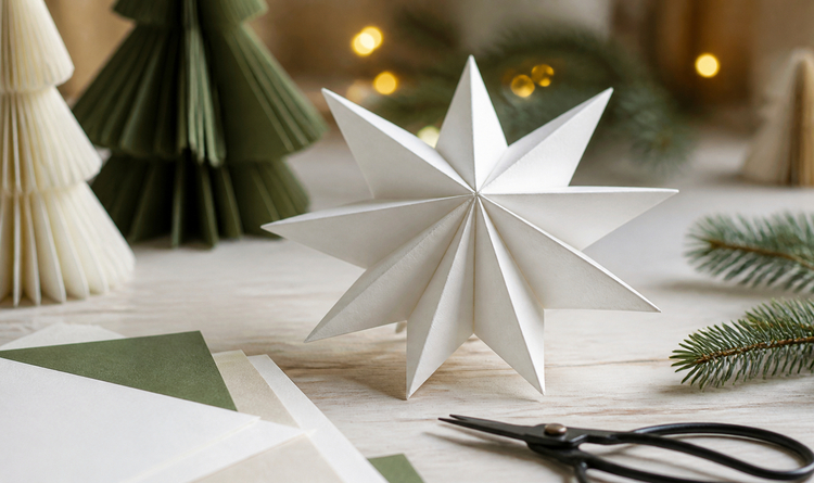 Minimalistische Weihnachtsdeko aus Papier selber machen